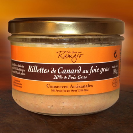 Rillettes de canard au foie gras 180 g