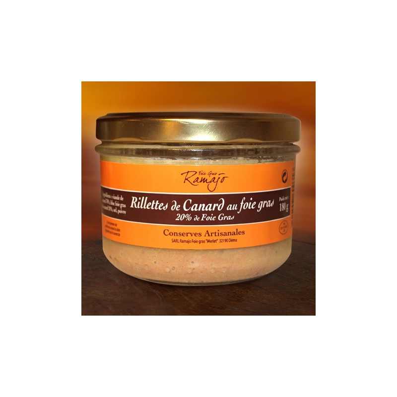 Rillettes de canard au foie gras 180 g