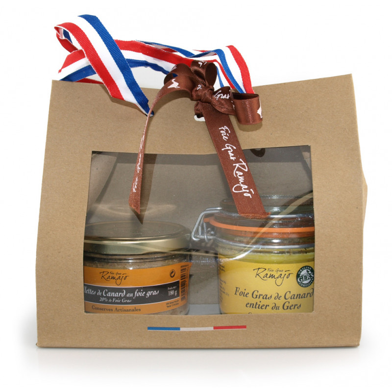 French Box : Cadeau gourmand du Gers, Foie gras de canard et Rillettes