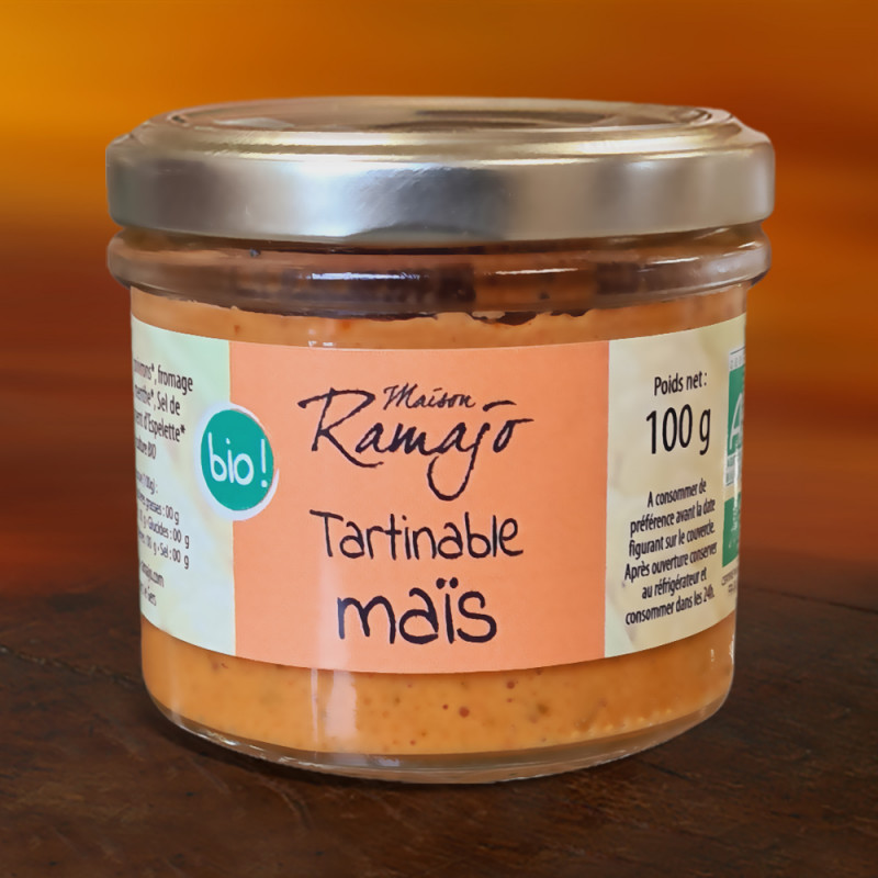 Tartinable Bio au Maïs - Tartinade apéritif - Maison Ramajo
