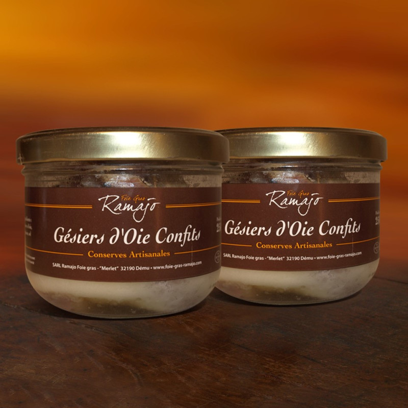 Gésiers d'oie confits lot 2 x 250g