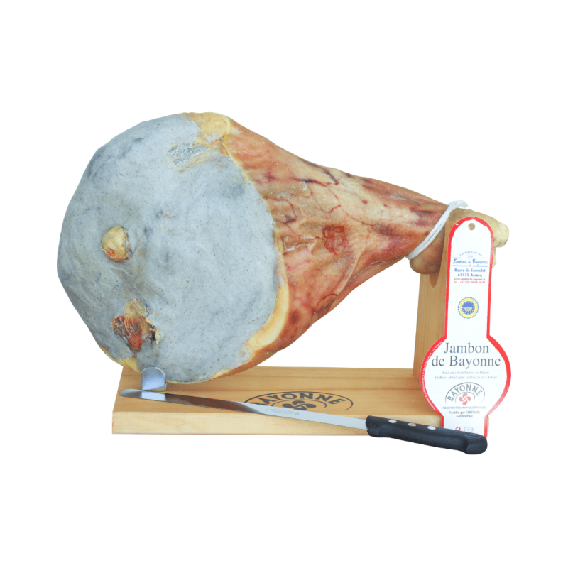 Ham display with knife
