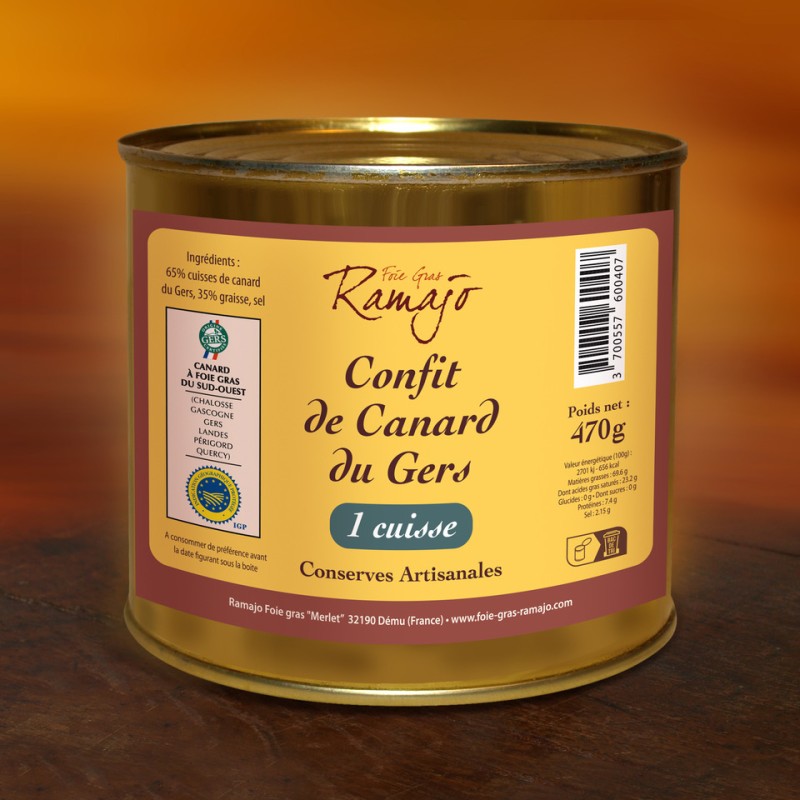 Confit de canard IGP Gers 1 cuisse 470g