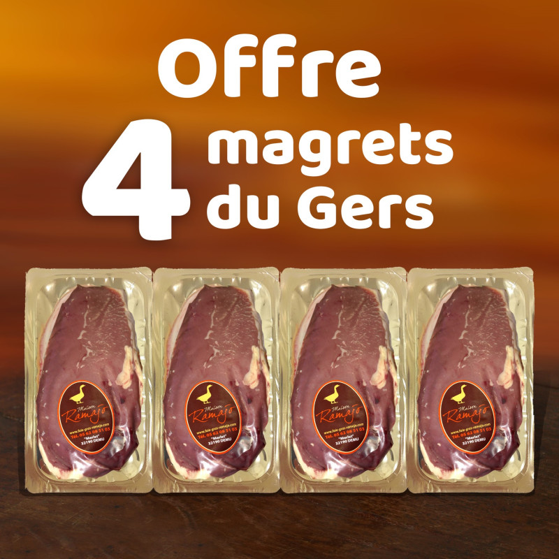 Lot de 4 Magrets de Canard Frais