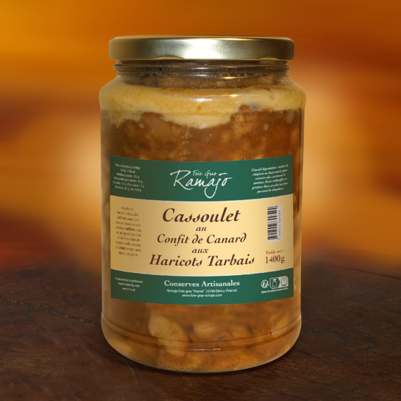 Cassoulet au confit de canard aux haricots tarbais 1400g