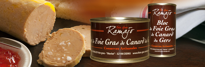 Blocs de Foie Gras de Canard du Gers - Vente en ligne Foie Gras Gers